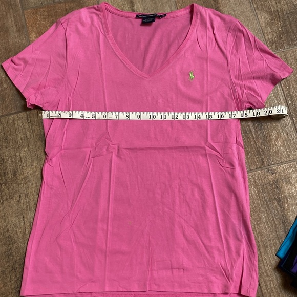 Ralph Lauren Pink V-Neck T-Shirt - Picture 2 of 5